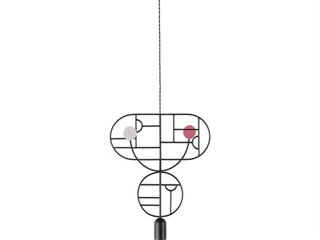 Nomon Wooden Dots 1-Light Black White Pink Geometric Pendant