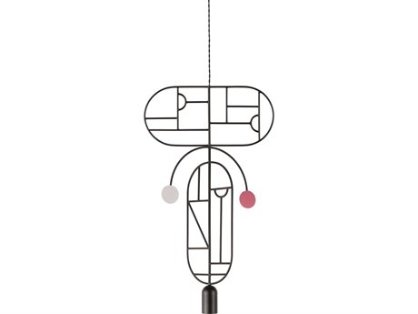 Nomon Wooden Dots 1-Light Black White Pink Geometric Pendant