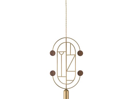 Nomon Wooden Dots 1-Light Brass Walnut Geometric Pendant