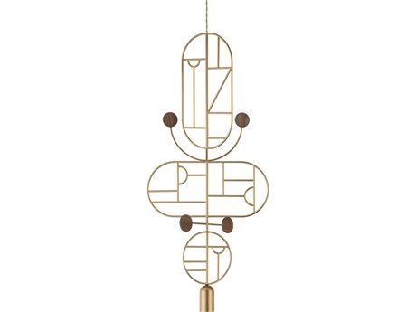 Nomon Wooden Dots 1-Light Brass Walnut Geometric Pendant