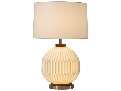 Nova Bone Porcelain Moraga Weathered Brass White Buffet Lamp