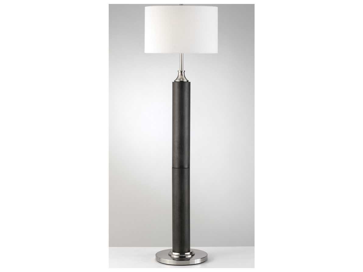 Nova Cracker Barrel Pecan & Brushed Nickel Floor Lamp 