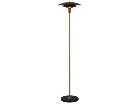 Nova Rancho Mirage Matte Black Weathered Brass Steel Floor Lamp