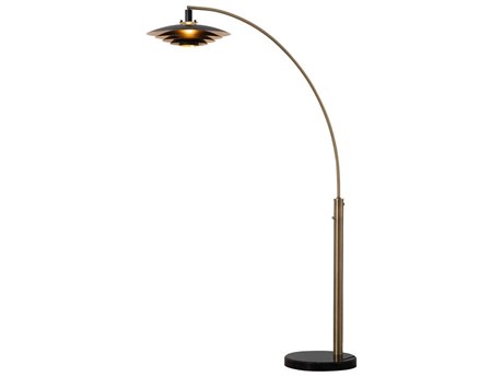 Nova Rancho Mirage Weathered Brass Matte Black Aluminum Floor Lamp
