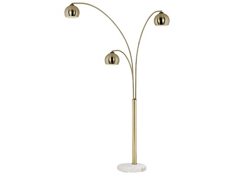Nova Triplet Weathered Brass Floor Lamp