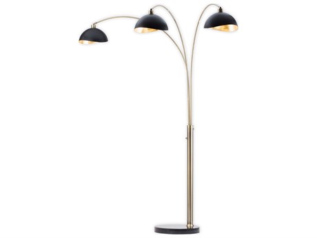 Nova Luna Bella Weathered Brass Black Floor Lamp