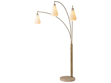 Nova Bone Porcelain Concord Matte Black White Brass Floor Lamp