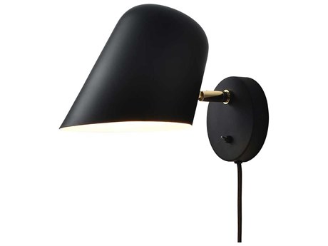 Nova Culver 1-Light Brushed Brass Black Wall Sconce