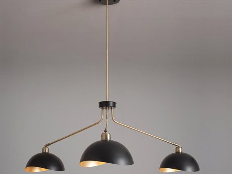 Nova Luna Bella 3-Light Weathered Brass Dome Chandelier