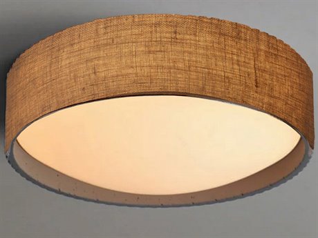 Nova Moonlight 1-Light Burlap Brown Drum Flush Mount