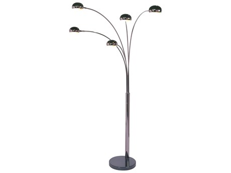 Nova Mushroom Satin Nickel Floor Lamp