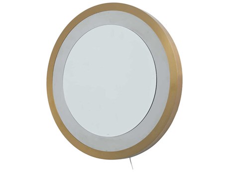 Nova Starfall Brushed Brass Vanishing Infinity LED Round Wall Mirror