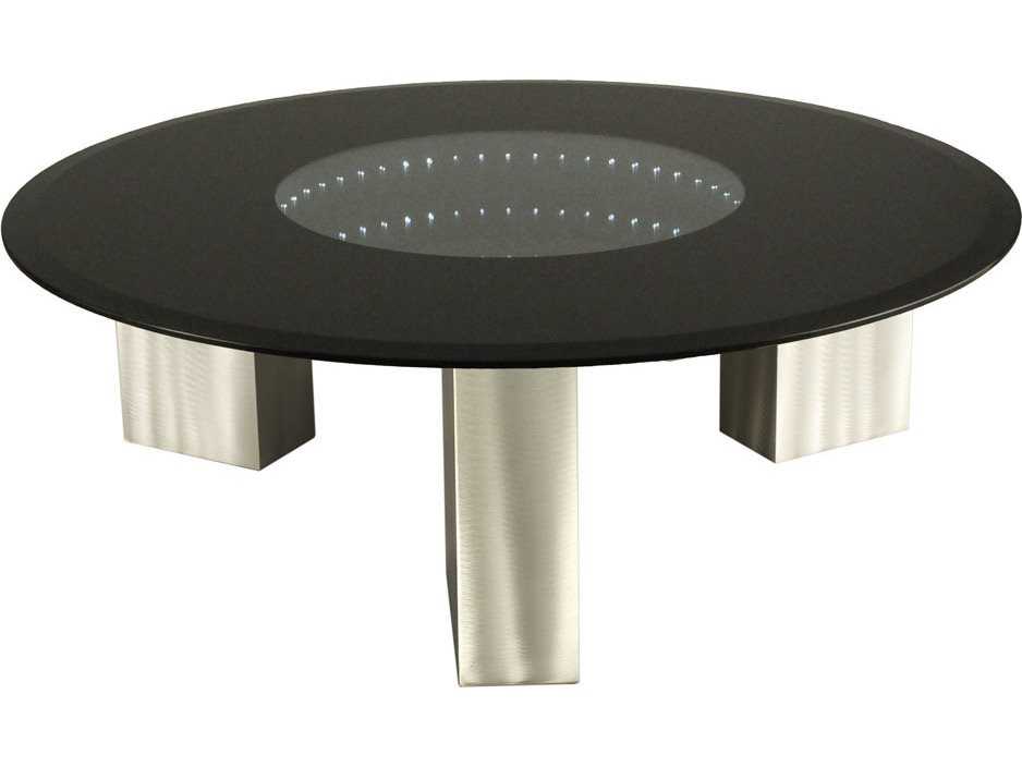 Nova Stealth 42 Round Black Brushed Aluminum Coffee Table Nova Stealth 42 Round Black Brushed Aluminum