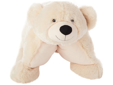 Nourison Mina Victory Plush Lines Stuffed Bear Pillow