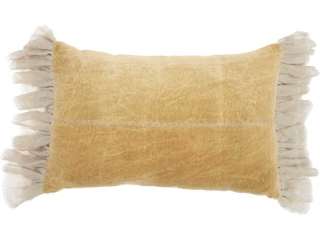 Nourison Mina Victory Sofia 14" x 22" Yellow Pillow