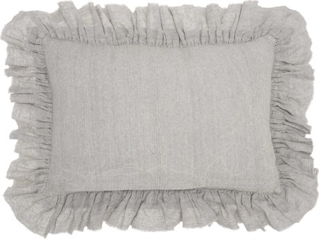Nourison Mina Victory Sofia 16" x 24" Grey Pillow