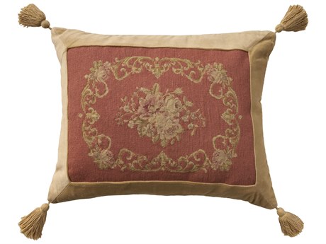 Nourison Mina Victory Vintage Floral Center 18" x 22" Coral Pillow