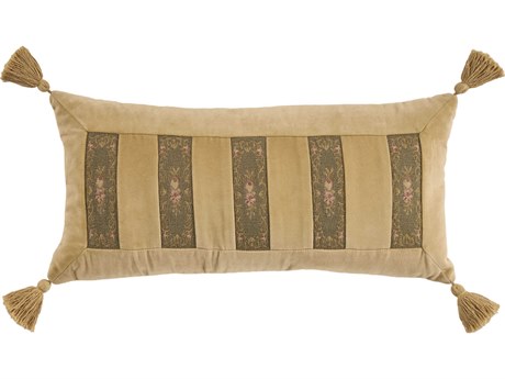 Nourison Mina Victory Vintage Floral Stripes 13" x 27" Sage Pillow