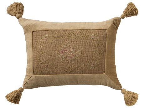 Nourison Mina Victory Vintage Oval Floral Border 14" x 18" Blush Pillow