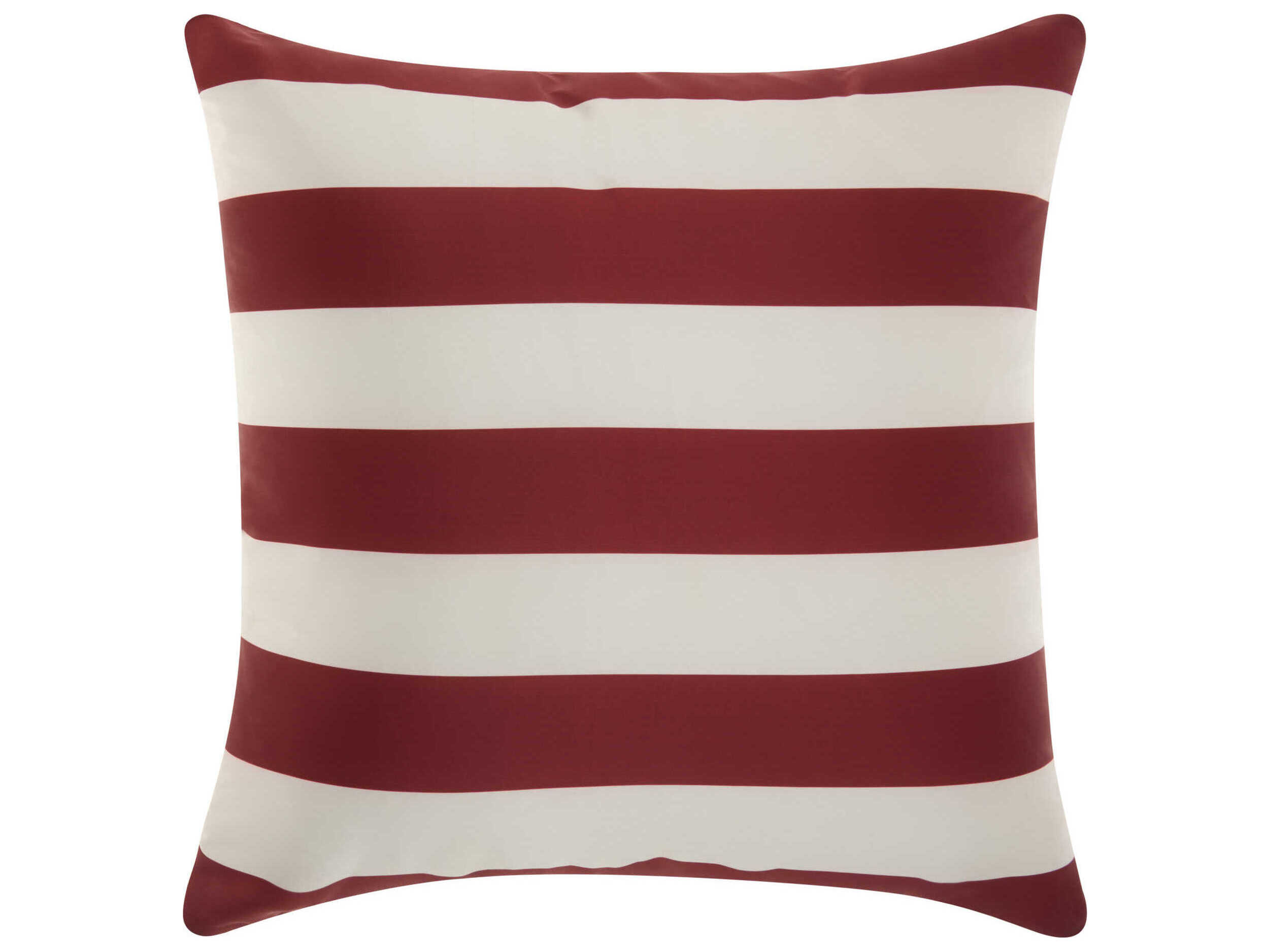 Nourison Outdoor Pillows Red / White 20'' x 20'' Pillow NRAS216REDWT