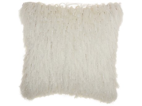 Nourison Shag White 20" x 20" Pillow