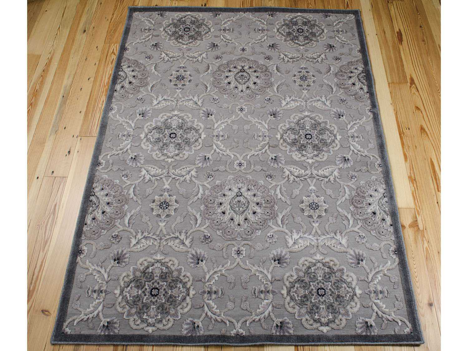 Nourison Graphic Illusions Rectangular Grey Area Rug NRGIL12GRY