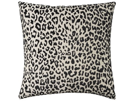 Nourison Sofia Black 18" x 18" Leopard Velvet Pillow