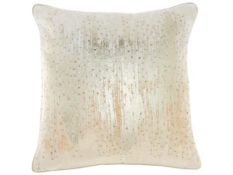 Nourison Sofia Beige 18" x 18" Ombre Met Sequins Pillow