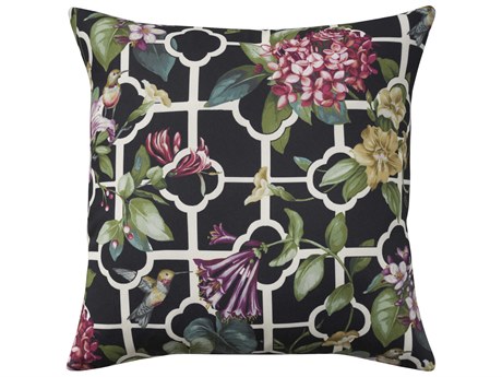 Nourison Waverly Black 18" x 18" Treillage Pillow