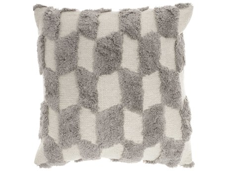 Nourison Nicole Curtis Pillow Light Grey 18" x 18" Pillow