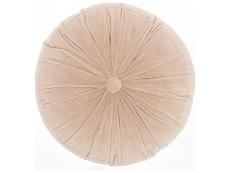 Nourison Sofia Blush 16" x 16" Round Ruched Velvet Pillow