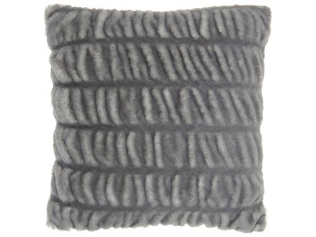 Nourison Faux Fur Charcoal 20" x 20" Pillow