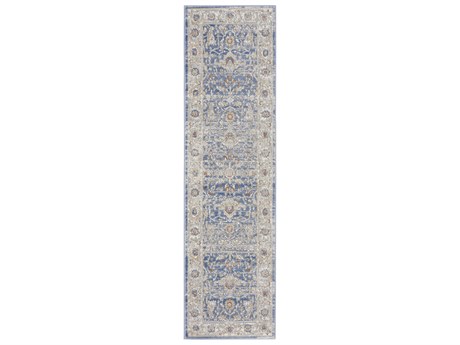 Nourison Series-4 Light Blue / Grey 2'2'' x 7'6''Runner Area Rug ...