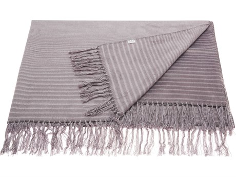 Nourison Steel Grey Progressive Stripe Throw