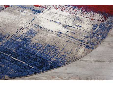 Red blue area rug