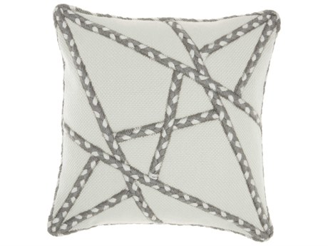 Nourison Outdoor Pillows Grey 18" x 18" Pillow