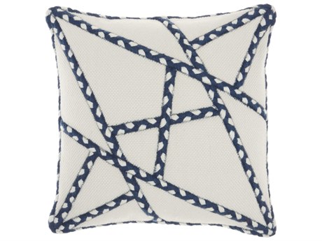 Nourison Outdoor Pillows Navy 18" x 18" Pillow