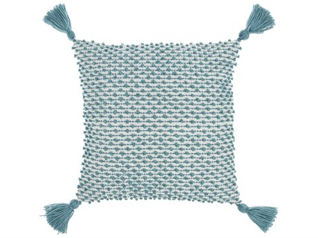 Nourison Outdoor Pillows Turquoise 18" x 18" Pillow