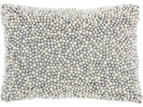 Nourison Luminescence Ivory / Silver 10" x 14" Pillow