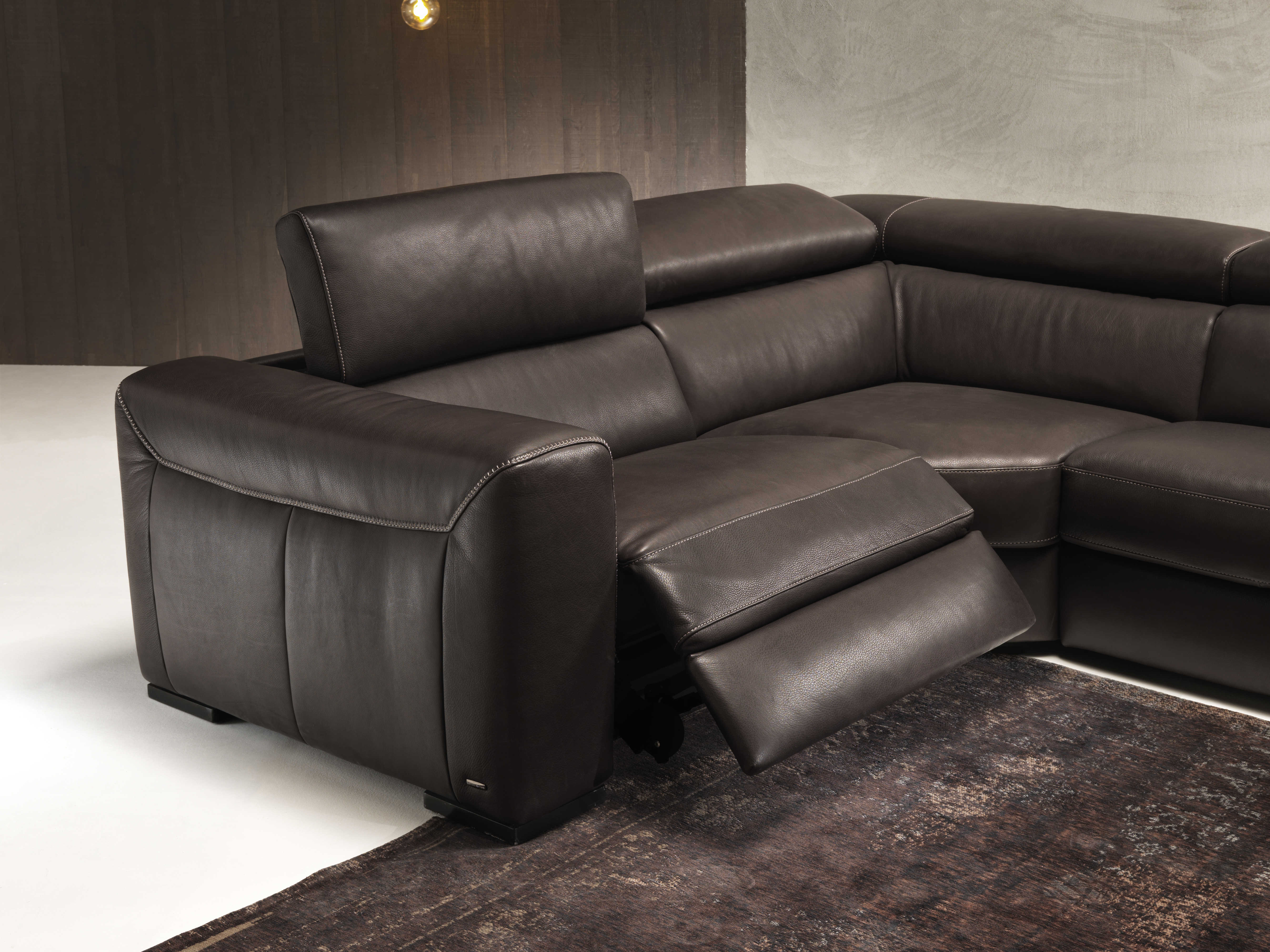 natuzzi leather & fabric sofa