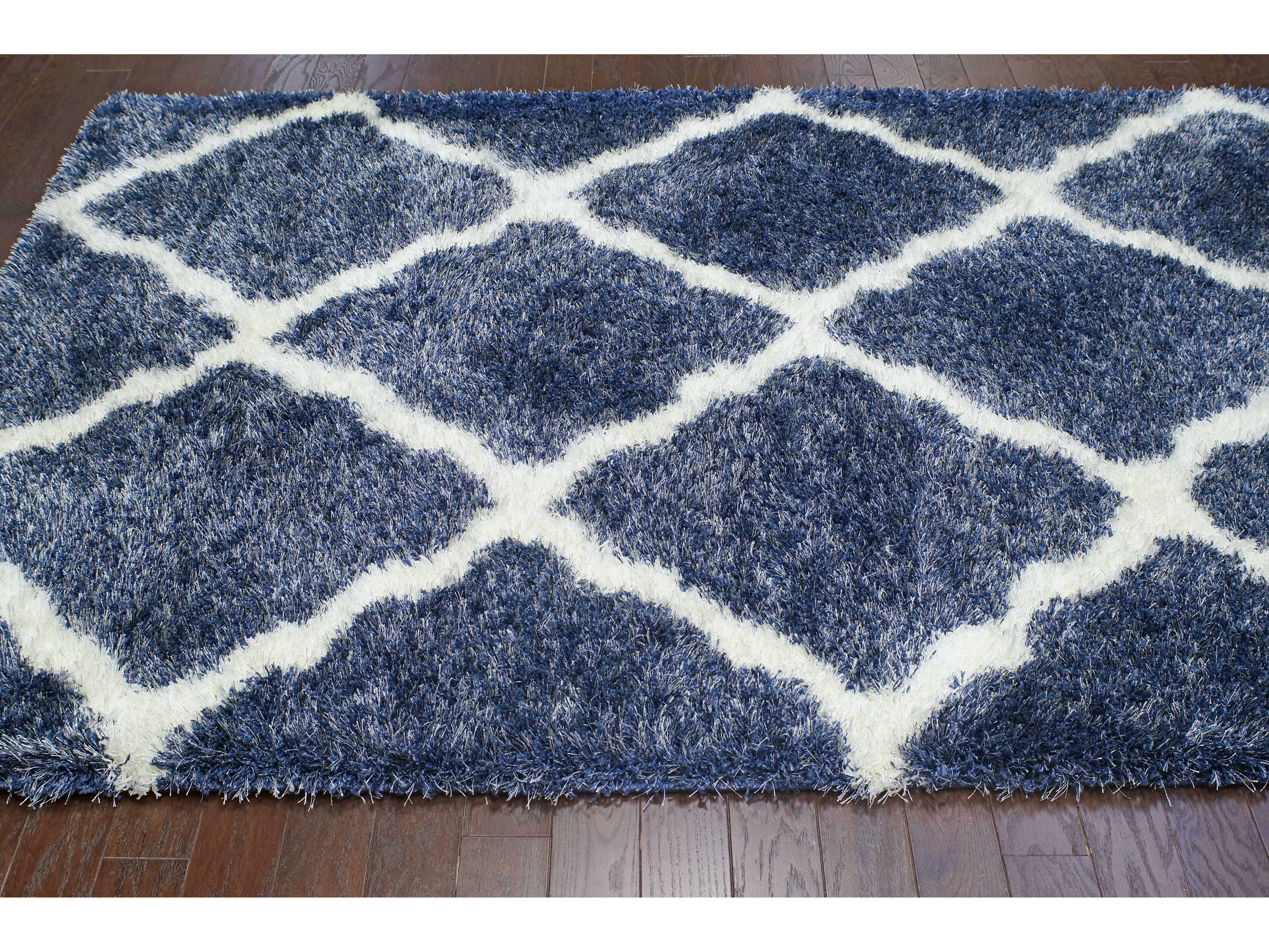 nuLOOM Bobo Shag Denim & White Rectangular Area Rug NUOZSG14C