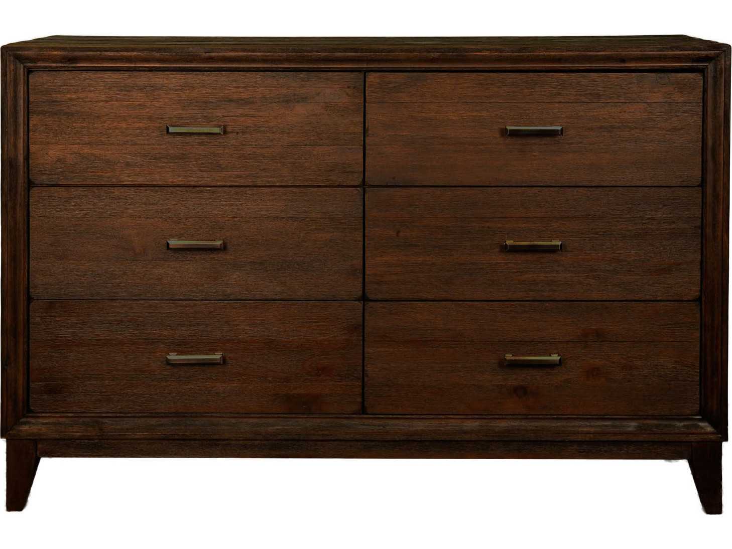 Orient Express Furniture Ashton Rustic Java Six Drawer Double Dresser