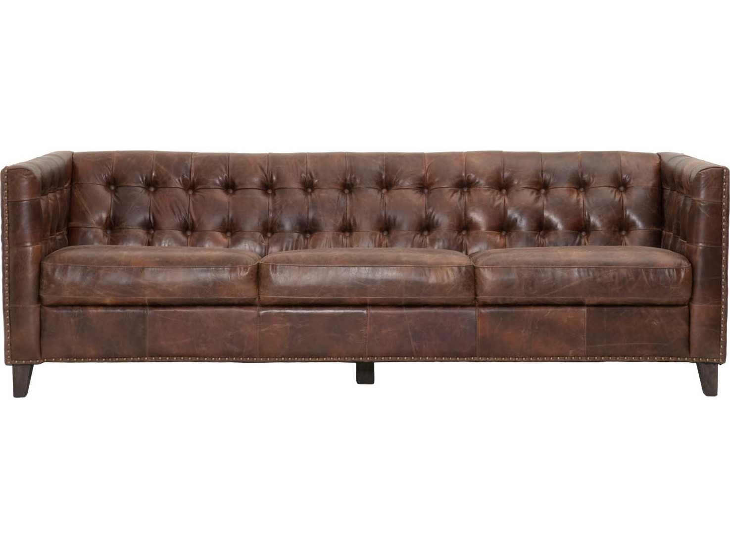 Orient Express Furniture Patina Ritchey Cigar Antique Leather Sofa