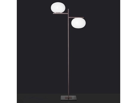 Oluce Alba Anodic Bronze Glass Floor Lamp