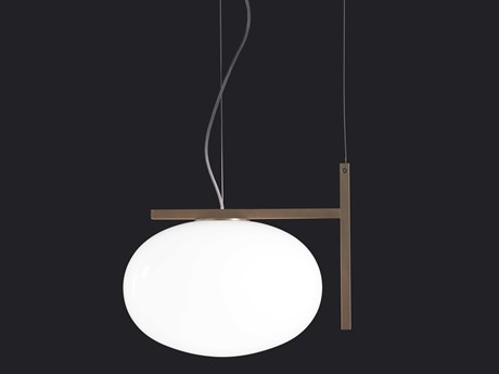 Oluce Alba 1-Light Anodic Bronze Glass Globe Pendant