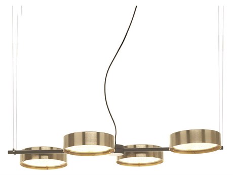Oluce Berlin 4-Light Matt Black Anodic Brass Gold Round Island Pendant