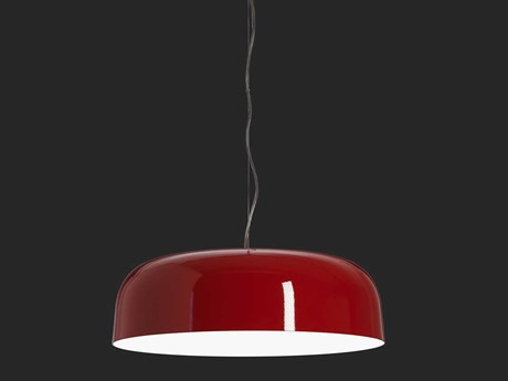 Oluce Canopy 1-Light Lacquered Red Bowl Pendant