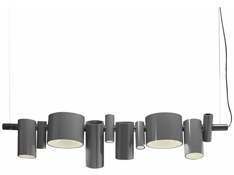 Oluce Dancing Queen 1-Light Lacquered Grey Geometric Island Pendant