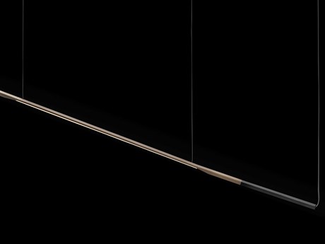 Oluce Ilo 1-Light Matt Black Anodized Bronze LED Linear Island Pendant