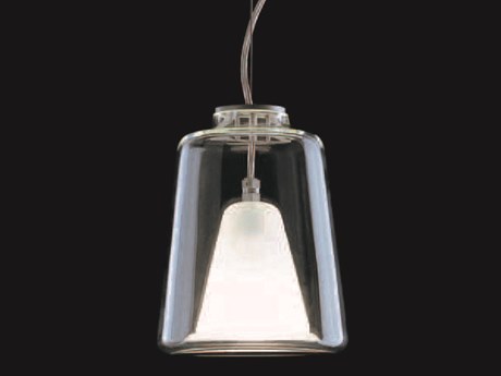 Oluce Lanterna 1-Light Clear Glass Mini Pendant